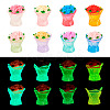 8Pcs 8 Colors Luminous Resin Rose Ornaments RESI-TA0002-82-1