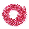 Baking Paint Transparent Glass Beads Strands DGLA-A035-T4mm-D02-2