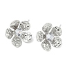 Flower Brass Micro Pave Cubic Zirconia Stud Earring Findings KK-M326-08P-1