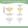 12Pcs 2 Colors Ion Plating(IP) 304 Stainless Steel Pendants STAS-UN0045-04-4