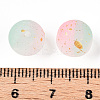 Frosted Baking Paint Crackle Glass Beads with Glitter Powder DGLA-T004-01F-3
