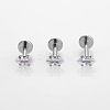 316L Stainless Steel Clear Cubic Zirconia Threadless Labret Stud WGB6B2D-02-1