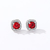 Elegant Zircon Square Stud Earrings for Women TY1635-9-1