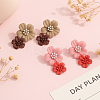 4 Pairs 2 Colors Zinc Alloy Resin Dangle Stud Earrings EJEW-GO0002-04-4