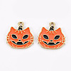 Rack Plating Eco-Friendly Alloy Enamel Pendants LS-ENAM-N052-003-RS-2
