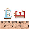 Rack Plating Alloy Enamel Pendants ENAM-T024-53E-G-3
