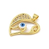 Rack Plating Brass Micro Pave Cubic Zirconia Pendants KK-G513-44G-2