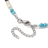 Summer Beach Synthetic Turquoise & Natural Coconut Round Heishi Beaded Necklaces NJEW-JN05211-5