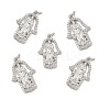 Brass Micro Pave Cubic Zirconia Pendants KK-E068-VB084-2