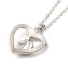 Colorful Rhinestone Heart with Unicorn Pandant Necklace with Cable Chains NJEW-K246-01P-3