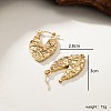 304 Stainless Steel Textured Leaf Hoop Earrings for Women LS-DP2797-1-4
