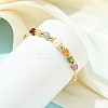 Natural Tourmaline & Freshwater Pearl Beaded Copper French Wired Cuff Bangles for Women BJEW-JB13987-01-2