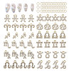 Globleland 48 Pcs 12 Styles 12 Constellations Alloy Rhinestone Pendants FIND-GL0001-49-1