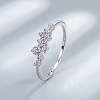 925 Sterling Silver Micro Pave Clear Cubic Zirconia Finger Rings for Women FS-WG88D88-02-1