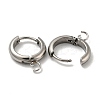 Tarnish Resistant 201 Stainless Steel Huggie Hoop Earring Findings STAS-P283-01Y-P-2