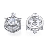 Brass Micro Pave Clear Cubic Zirconia Charms KK-N216-556P-1