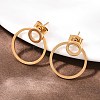 304 Stainless Steel Ring Stud Earrings EJEW-I320-12G-3