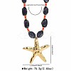 Ocean Alloy Starfish Pendant Resin Nuggets Beaded Necklaces for Women WG3D01A-01-1