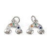 Brass Micro Pave Cubic Zirconia Pendants KK-L231-01P-02-1