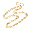 304 Stainless Steel Textured Square Link Chain Necklaces for Women NJEW-K299-02G-4