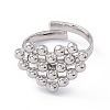304 Stainless Steel Rings Heart Adjustable Ring for Women RJEW-E055-01P-2