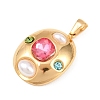 304 Stainless Steel Rhinestone Pendants STAS-A135-06G-2