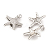 Starfish Brass Micro Pave Clear Cubic Zirconia Pendants KK-G533-27P-2