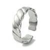 Non-Tarnish 304 Stainless Steel Grooved Open Cuff Ring RJEW-L110-027P-1