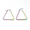 201 Stainless Steel Angular Hoop Earrings EJEW-A052-26D-M-2