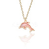 Summer Beach Dolphin Alloy Enamel Pendant Necklaces FS-WG5B62D-01-1