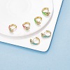 Cubic Zirconia Snake Hoop Earrings with Enamel EJEW-SZ0001-87A-2