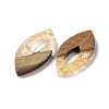 Transparent Resin & Walnut Wood Pendants RESI-N025-047A-01-2