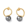 304 Stainless Steel Natural Shell Pearl Stud Earrings EJEW-G423-21G-4