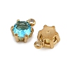 12Pcs 304 Stainless Steel with Cubic Zirconia Charms STAS-G359-03G-2