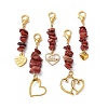 5Pcs Valentine's Day Natural Red Jasper Chip Pendant Decorations HJEW-JM01330-01-1