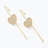 Brass Micro Pave Clear Cubic Zirconia Ear Wrap Crawler Hook Earrings EJEW-H125-06G-1