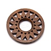 Splint Flat Round Pendants WOOD-WH0115-70B-2