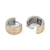 Gold Flash Sand 304 Stainless Steel Hoop Earrings  EJEW-M001-06E-P-2