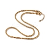 Ion Plating(IP) 304 Stainless Steel Bone Rope Chain Necklace for Women NJEW-I121-01C-G-1