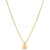 1Pc Stainless Steel Letter Rectangle Pendant Necklaces NJEW-LP0001-34U-G-1