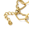 Flower & Heart 304 Stainless Steel Link Chain Bracelets for Women BJEW-I315-13G-3
