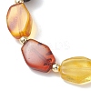 Natural Amber and Lava Rock Beads Stretch Bracelets for Women BJEW-JB13383-02-3
