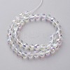 13 inch AB Color Plated Round Glass Beads X-GR8mmC28-AB-3