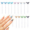14Pcs 7 Colors Butterfly Alloy Glass Charms Nail Art Decoration MRMJ-TA0001-40-1