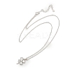 925 Sterling Silver Pave Clear Cubic Zirconia Clover Pendant Necklaces for Women NJEW-G168-01P-4