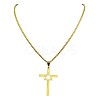 304 Stainless Steel Cross with Star of David Pendant Necklaces FS-WG66E8B-02-3