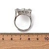 Rhombus Brass Micro Pave Clear Cubic Zirconia Adjustable Ring Settings KK-D378-34P-4