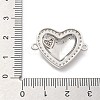 Rack Plating Brass Clear Cubic Zirconia Wing Heart Connector Charms KK-Q017-32G-3