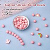 100Pcs Silicone Beads Round Rubber Bead 15MM Loose Spacer Beads for DIY Supplies Jewelry Keychain Making JX464A-2