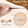 20Pcs Flat Round Unfinished Wooden Chip Pendants WOOD-CP0001-14B-2